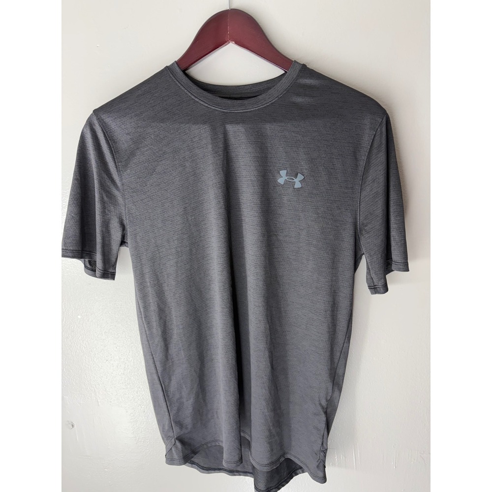 Under Armour Mens Tech Short Sleeve T-Shirt Gray Heather Loose Fit Small